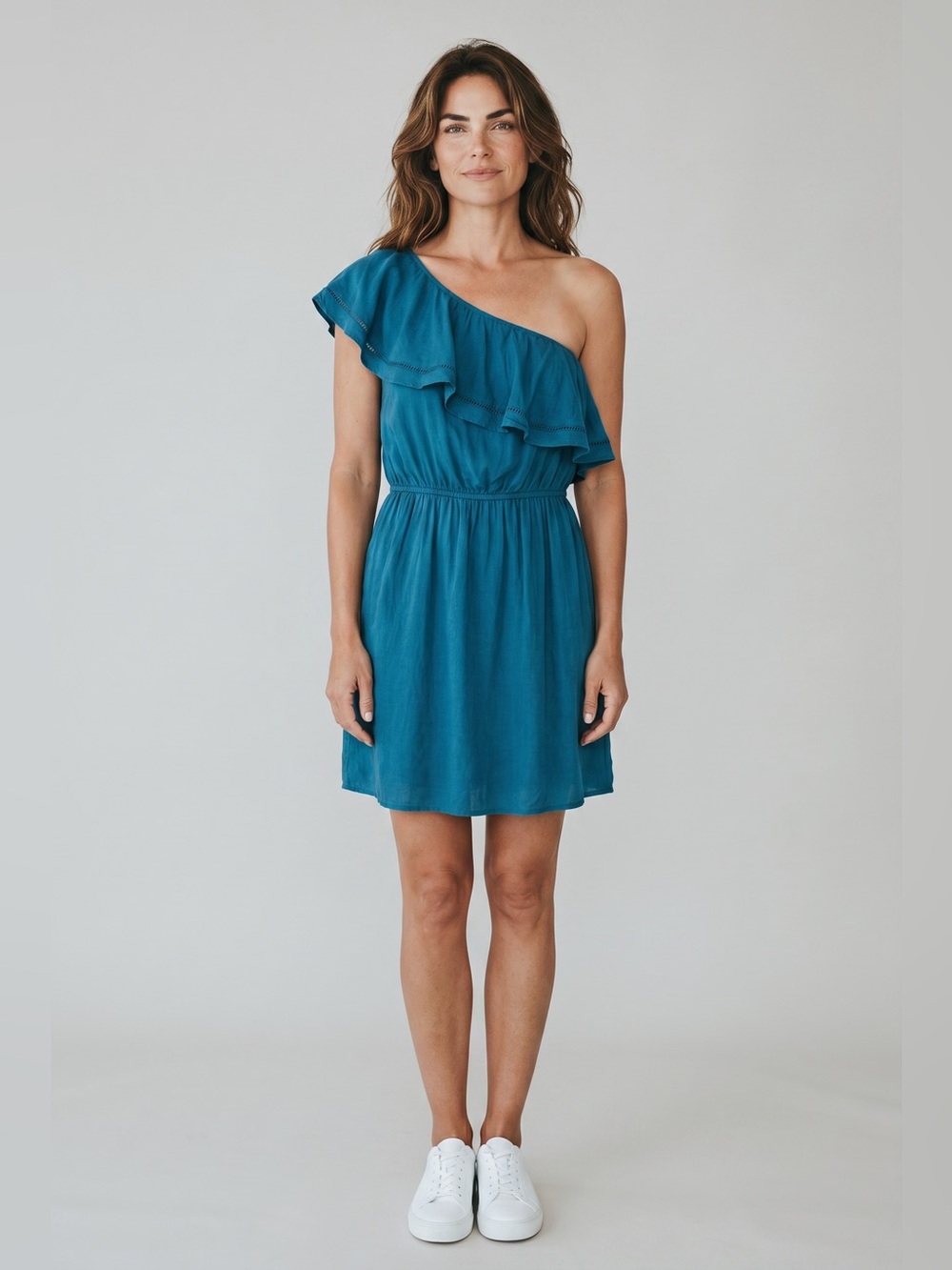 Mudd One Shoulder Dress // Blue // Small